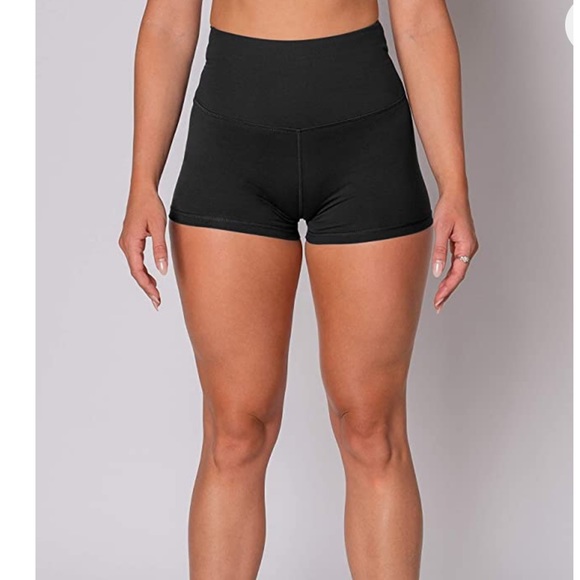 New High Waist Athletic Workout Yoga Gym Shorts, S - Picture 6 of 7